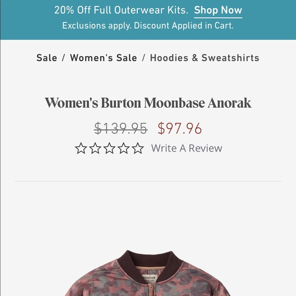 Burton Moonbase Camo Anorak 1/4 Zip XS - Picture 8 of 8